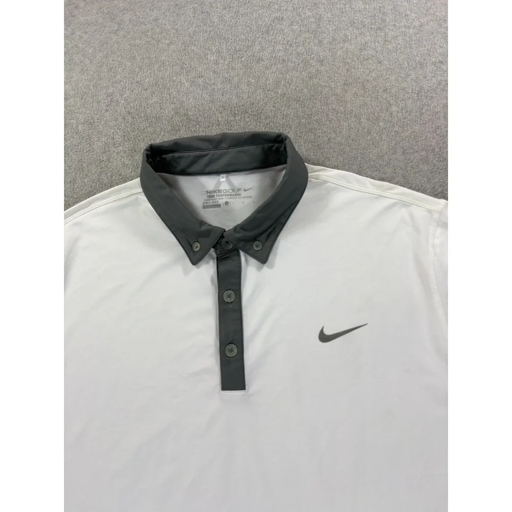 Nike TOUR Performance Short Sleeve Golf Polo Shirt (Men's Large) White